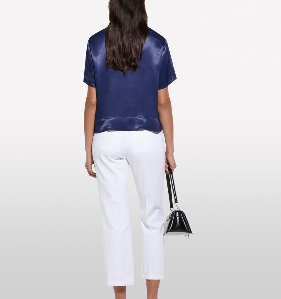 Dark blue satin blouse - women's blouses - Dark Blue | Sisley image number 3